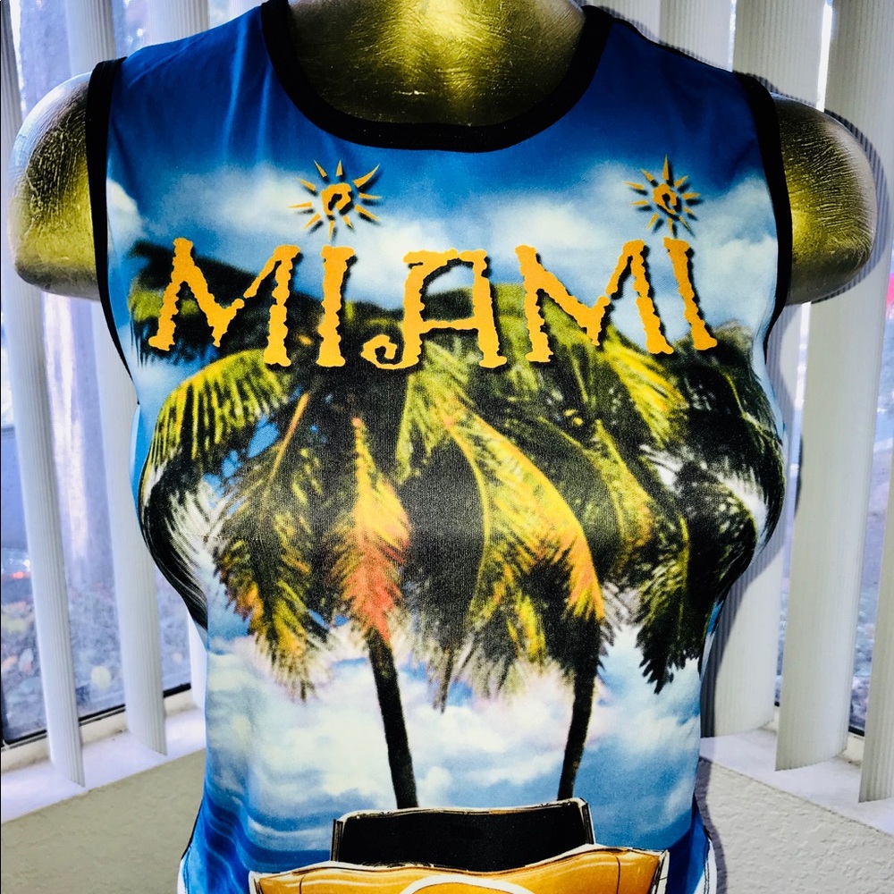 Vintage 90s MIAMI Photo Print TANK TOP M